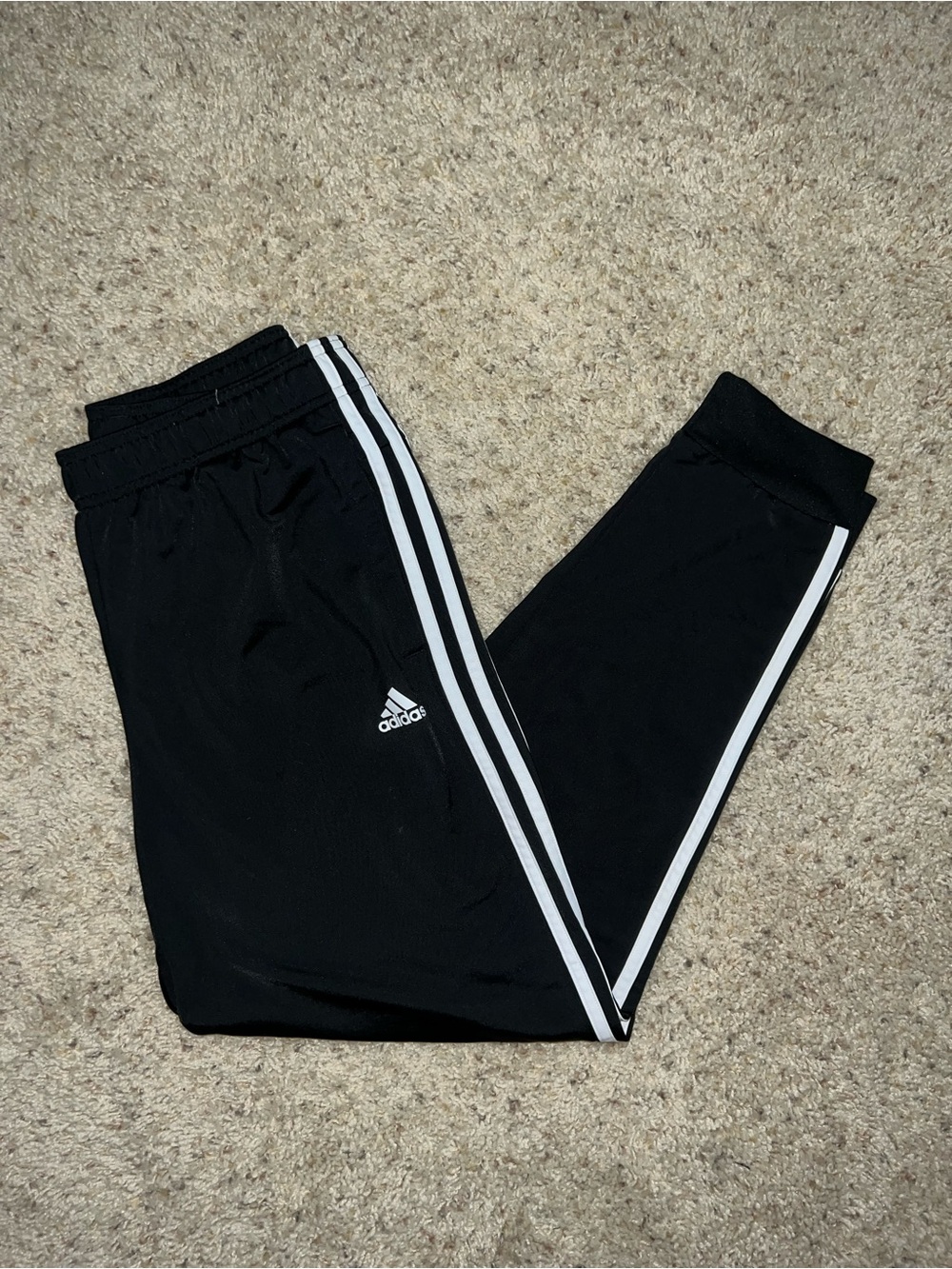 adidas Black Joggers with White 3-Stripe Detail